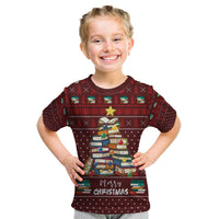 Book Pine Merry Christmas Kid T Shirt Xmas Holiday Patterns - Wonder Print Shop