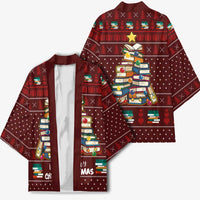 Book Pine Merry Christmas Kimono Xmas Holiday Patterns - Wonder Print Shop