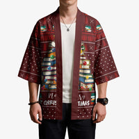 Book Pine Merry Christmas Kimono Xmas Holiday Patterns - Wonder Print Shop