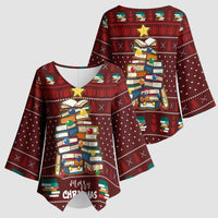 Book Pine Merry Christmas Kimono Sleeve Blouse Xmas Holiday Patterns - Wonder Print Shop