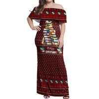 Book Pine Merry Christmas Off Shoulder Maxi Dress Xmas Holiday Patterns - Wonder Print Shop