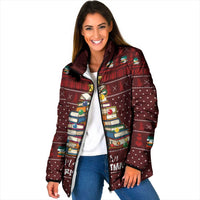 Book Pine Merry Christmas Padded Jacket Xmas Holiday Patterns - Wonder Print Shop