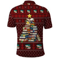 Book Pine Merry Christmas Polo Shirt Xmas Holiday Patterns - Wonder Print Shop