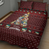 Book Pine Merry Christmas Quilt Bed Set Xmas Holiday Patterns - Wonder Print Shop