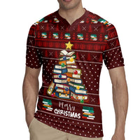 Book Pine Merry Christmas Rugby Jersey Xmas Holiday Patterns - Wonder Print Shop