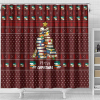 Book Pine Merry Christmas Shower Curtain Xmas Holiday Patterns - Wonder Print Shop