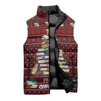 Book Pine Merry Christmas Sleeveless Puffer Jacket Xmas Holiday Patterns - Wonder Print Shop
