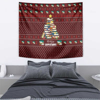 Book Pine Merry Christmas Tapestry Xmas Holiday Patterns - Wonder Print Shop