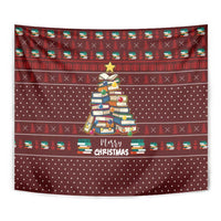 Book Pine Merry Christmas Tapestry Xmas Holiday Patterns - Wonder Print Shop