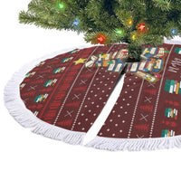 Book Pine Merry Christmas Tree Skirt Xmas Holiday Patterns - Wonder Print Shop