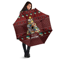 Book Pine Merry Christmas Umbrella Xmas Holiday Patterns - Wonder Print Shop