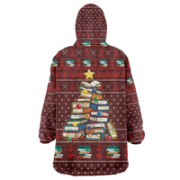 Book Pine Merry Christmas Wearable Blanket Hoodie Xmas Holiday Patterns - Wonder Print Shop