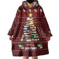 Book Pine Merry Christmas Wearable Blanket Hoodie Xmas Holiday Patterns - Wonder Print Shop