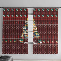 Book Pine Merry Christmas Window Curtain Xmas Holiday Patterns - Wonder Print Shop