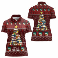 Book Pine Merry Christmas Women Polo Shirt Xmas Holiday Patterns - Wonder Print Shop