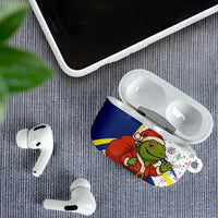 Curacao Christmas AirPods Case with Santa Lizard Crown Gifts Snowflakes and Holiday Icons Design - Wonder Print Shop