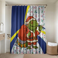 Curacao Christmas Bathroom Set with Santa Lizard Crown Gifts Snowflakes and Holiday Icons Design - Wonder Print Shop
