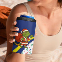 Curacao Christmas 4 in 1 Can Cooler Tumbler with Santa Lizard Crown Gifts Snowflakes and Holiday Icons Design - Wonder Print Shop