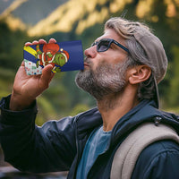 Curacao Christmas 4 in 1 Can Cooler Tumbler with Santa Lizard Crown Gifts Snowflakes and Holiday Icons Design - Wonder Print Shop