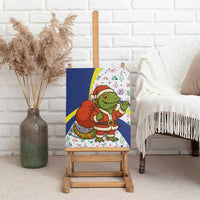 Curacao Christmas Canvas Wall Art with Santa Lizard Crown Gifts Snowflakes and Holiday Icons Design - Wonder Print Shop