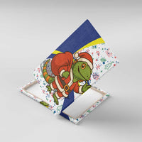 Curacao Christmas Canvas Wall Art with Santa Lizard Crown Gifts Snowflakes and Holiday Icons Design - Wonder Print Shop