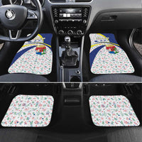 Curacao Christmas Car Mats with Santa Lizard Crown Gifts Snowflakes and Holiday Icons Design - Wonder Print Shop