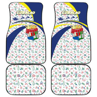 Curacao Christmas Car Mats with Santa Lizard Crown Gifts Snowflakes and Holiday Icons Design - Wonder Print Shop