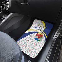 Curacao Christmas Car Mats with Santa Lizard Crown Gifts Snowflakes and Holiday Icons Design - Wonder Print Shop
