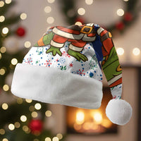 Curacao Christmas Santa Hat with Santa Lizard Crown Gifts Snowflakes and Holiday Icons Design - Wonder Print Shop