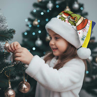 Curacao Christmas Santa Hat with Santa Lizard Crown Gifts Snowflakes and Holiday Icons Design - Wonder Print Shop