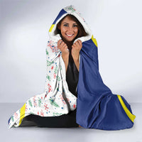 Curacao Christmas Hooded Blanket with Santa Lizard Crown Gifts Snowflakes and Holiday Icons Design - Wonder Print Shop