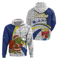 Curacao Christmas Hoodie with Santa Lizard Crown Gifts Snowflakes and Holiday Icons Design - Wonder Print Shop
