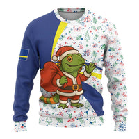Curacao Christmas Ugly Christmas Sweater with Santa Lizard Crown Gifts Snowflakes and Holiday Icons Design - Wonder Print Shop