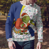 Curacao Christmas Ugly Christmas Sweater with Santa Lizard Crown Gifts Snowflakes and Holiday Icons Design - Wonder Print Shop