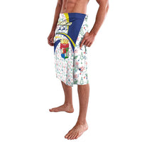 Curacao Christmas Lavalava with Santa Lizard Crown Gifts Snowflakes and Holiday Icons Design - Wonder Print Shop