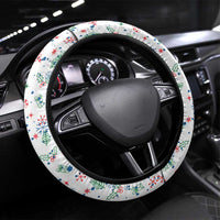 Curacao Christmas Steering Wheel Cover with Santa Lizard Crown Gifts Snowflakes and Holiday Icons Design - Wonder Print Shop