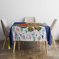 Curacao Christmas Tablecloth with Santa Lizard Crown Gifts Snowflakes and Holiday Icons Design - Wonder Print Shop