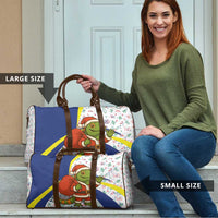 Curacao Christmas Travel Bag with Santa Lizard Crown Gifts Snowflakes and Holiday Icons Design - Wonder Print Shop