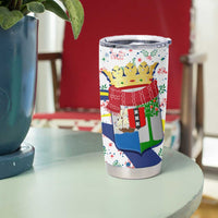 Curacao Christmas Tumbler Cup with Santa Lizard Crown Gifts Snowflakes and Holiday Icons Design - Wonder Print Shop
