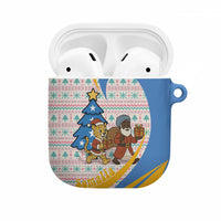 Somalia Christmas AirPods Case with Santa Cheetah Christmas Tree Village Scene and Festive Snowflake - Wonder Print Shop