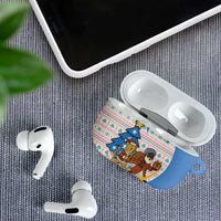 Somalia Christmas AirPods Case with Santa Cheetah Christmas Tree Village Scene and Festive Snowflake - Wonder Print Shop
