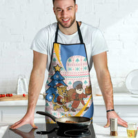 Somalia Christmas Apron with Santa Cheetah Christmas Tree Village Scene and Festive Snowflake - Wonder Print Shop