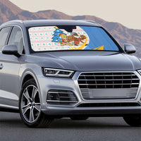 Somalia Christmas Auto Sun Shade with Santa Cheetah Christmas Tree Village Scene and Festive Snowflake - Wonder Print Shop