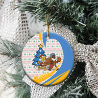 Somalia Christmas Ceramic Ornament with Santa Cheetah Christmas Tree Village Scene and Festive Snowflake - Wonder Print Shop