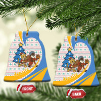 Somalia Christmas Ceramic Ornament with Santa Cheetah Christmas Tree Village Scene and Festive Snowflake - Wonder Print Shop