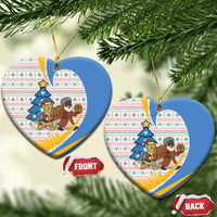 Somalia Christmas Ceramic Ornament with Santa Cheetah Christmas Tree Village Scene and Festive Snowflake - Wonder Print Shop