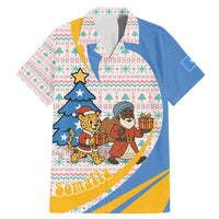 Somalia Christmas Family Matching Mermaid Dress and Hawaiian Shirt with Santa Cheetah Christmas Tree Village Scene and Festive Snowflake - Wonder Print Shop