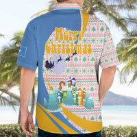 Somalia Christmas Hawaiian Shirt with Santa Cheetah Christmas Tree Village Scene and Festive Snowflake - Wonder Print Shop