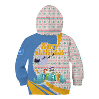Somalia Christmas Kid Hoodie with Santa Cheetah Christmas Tree Village Scene and Festive Snowflake - Wonder Print Shop