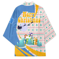 Somalia Christmas Kimono with Santa Cheetah Christmas Tree Village Scene and Festive Snowflake - Wonder Print Shop